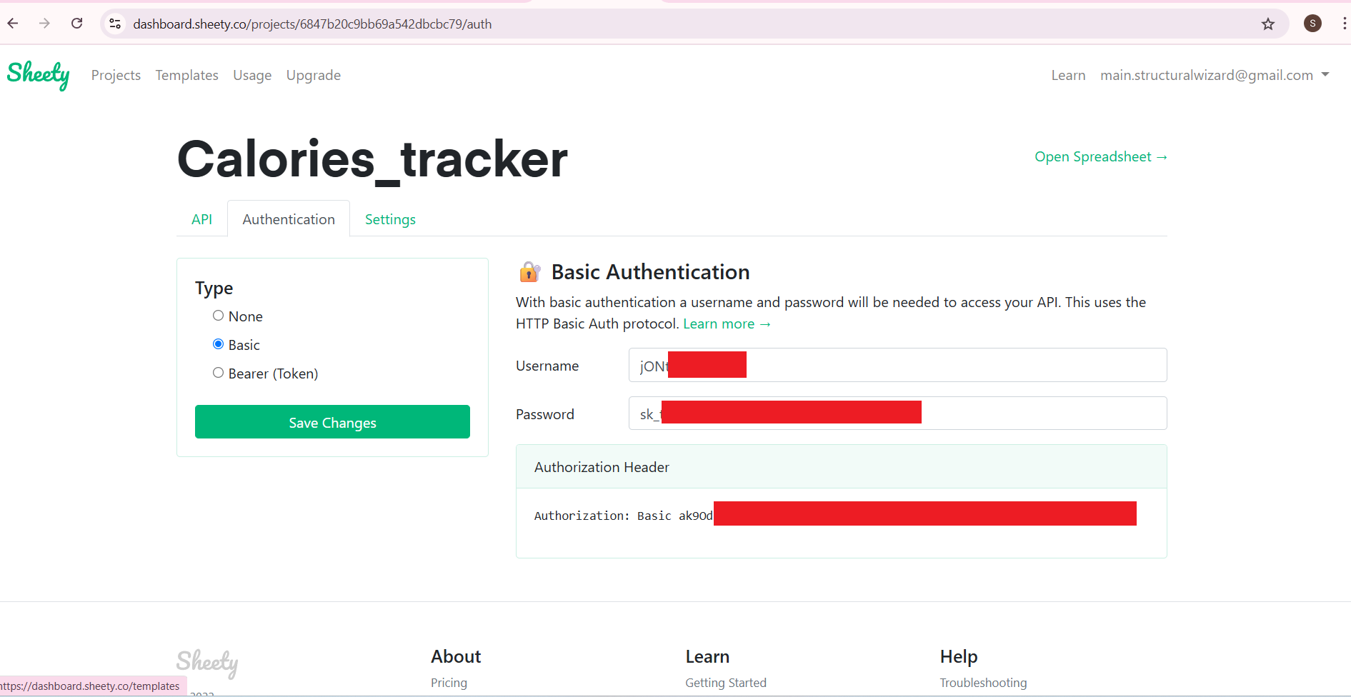 authentication code